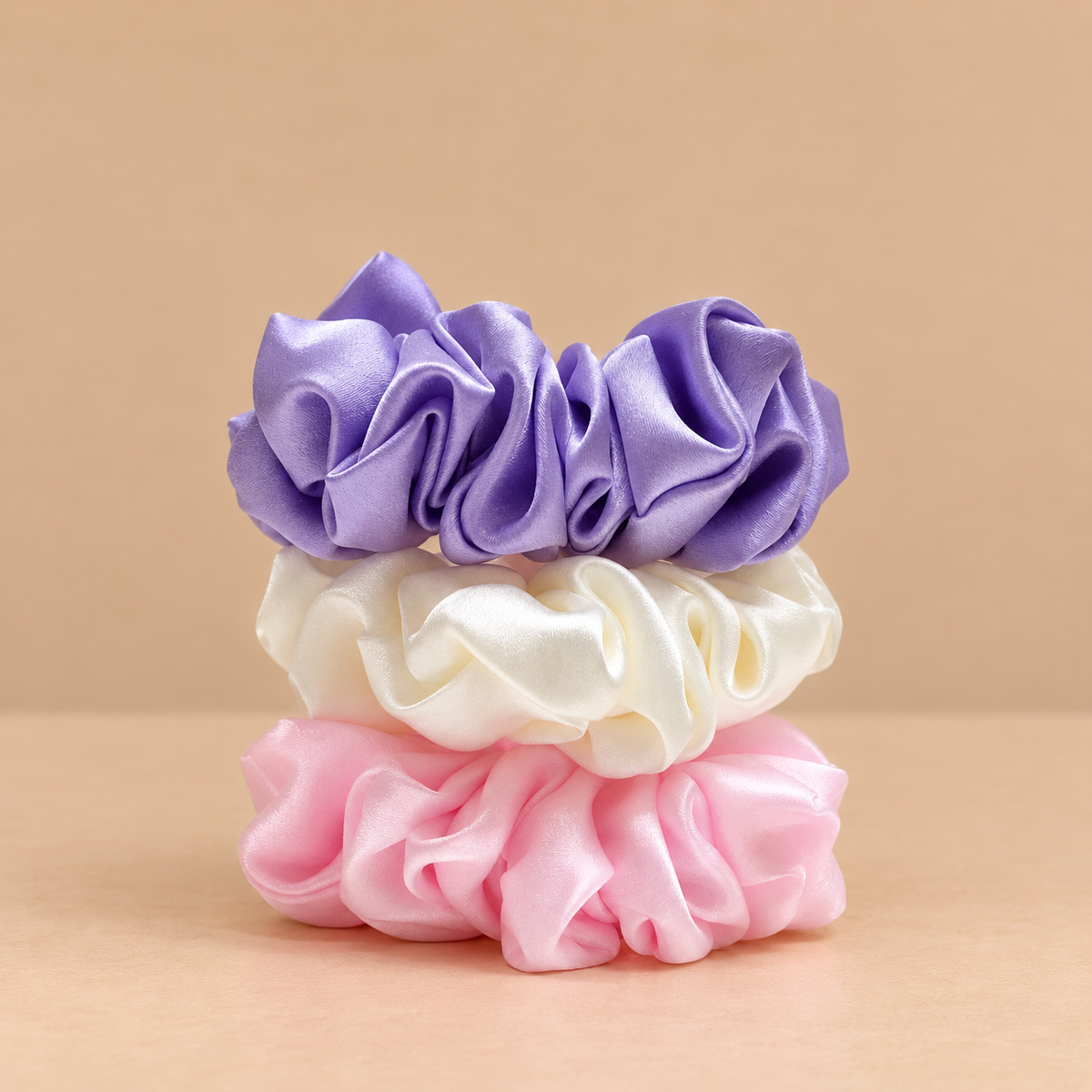 Scrunchies en satin — Lot de 3